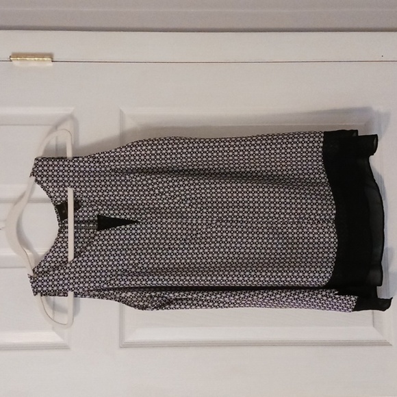 Worthington black white sleeveless blouse size large - Picture 1 of 5
